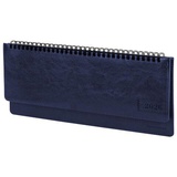 Планинг датированный 2026г., 305х140 мм, BR "Imperial", настольный, под кожу, синий, гребень,  117228