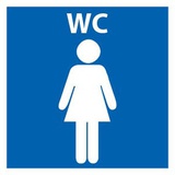 Информационная наклейка "WC" Женский туалет, 10,7х10,7 см Миленд,  [9-82-0013]
