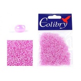 Стеклянный бисер Colibry 20г прозрачно-матовый блестящий розовый (121)