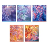 Тетрадь 48 л. клетка на скрепке Светоч. Капли росы, выборочный лак, [Т195_01490]