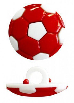 Пуговица декор. Футбольный мяч 18мм 1шт. (48843)