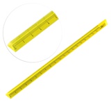 Линейка трехгранная 20 см, Желтая, полистирол, печать в 1 краску, подложка из мелованного картона + ПЭТ-пакет с европодвесом, 53115