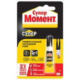 Клей моментальный 3г "Момент Супер", универсальный, прозрачный, склеивание за 5сек/ 608976