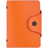 Визитница карманная 80х110 мм OfficeSpace на 40 визиток,  кнопка, кожзам, оранжевый [260781]