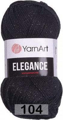 Пряжа YarnArt Elegance 50г/130м (88% хлопок, 12% металлик) 104 черный