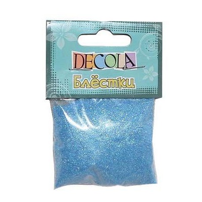 Блестки декоративные DECOLA 20г 0,3мм, цвет: небесно-голубой W041-221-0,3