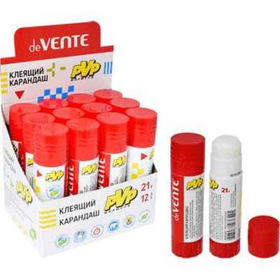 Клей-карандаш 21г, на PVP основе, быстросохнущий, deVENTE 4042037