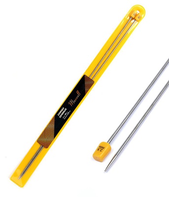 Спицы для вязания прямые металлические 2,5мм 35см (2шт.), Maxwell