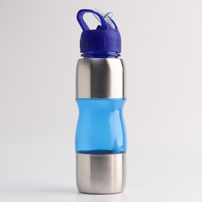 Бутылка для воды, велосипедная, (пластик) 650 мл, Альби, 25 х 6 см, синий, 7136701