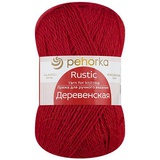Пряжа ПЕХ Деревенская 100г/250м (100% полугрубая шерсть) 88 красная