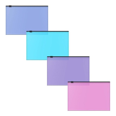 Папка на молнии С6 ErichKrause Fizzy Vivid, c черной молнией, полупрозрачная, ассорти Zip Pocket  ЕК53293