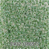 Бисер стеклянный GAMMA 5гр кристально-прозрачный с цветным отверстием, блестящий, хаки, круглый 10/*2,3мм, 1-й сорт Чехия, Е432 (38657)