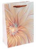 Пакет подарочный  18*24*8,5 "Золотой цветок", (М), матовая ламинация, тиснение фольгой, ПКП-3403