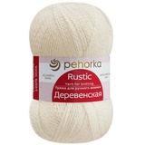 Пряжа ПЕХ Деревенская 100г/250м (100% полугрубая шерсть) 01 белый