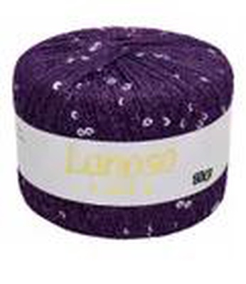Пряжа Lanoso PARLA 25г/217м (75% люрекс 25% пайетки),  фиолетовый с серебряными пайетками, 5951