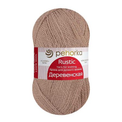 Пряжа  ПЕХ Деревенская 100г/250м (100% полугрубая шерсть) 412 верблюжий