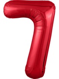 Шар воздушный фольгированный Цифра 7, 40" 102см, цвет красный, металлик SLIM 756331