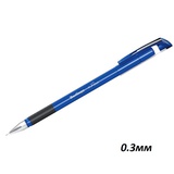 Ручка шариковая 0,3мм синяя Berlingo "xFine", резиновый грип, металлический наконечник [256289]