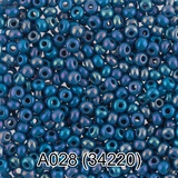 Бисер стеклянный GAMMA 5гр непрозрачный радужный, голубой, круглый 10/*2,3мм, 1-й сорт Чехия, А028 (34220)