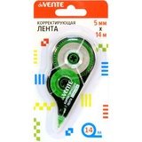 Корректирующая лента 5 мм x14 м deVENTE, черно-зеленый полупрозрачный корпус, фронтальный аппликатор, в картонном блистере, 4062109/4062900