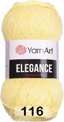 Пряжа YarnArt Elegance 50г/130м (88% хлопок, 12% металлик) 116 желтый