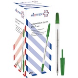 Ручка шариковая 0,7мм зеленая Attomex, 0,7 мм, прозрачный корпус, сменный стержень, индивидуальная маркировка, 5073323