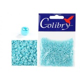 Стеклянный бисер Colibry 20г прозрачно-матовый блестящий голубой (113)