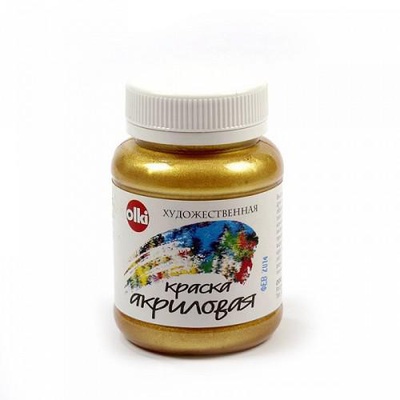 Акрил художественный 100мл Olki, Металлик золото шелковое,  [ОЛ.4937]