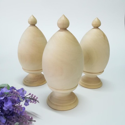 Яйцо деревянное на ножке, с куполом ( 16см+4см )
