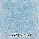 Бисер стеклянный GAMMA 5гр прозрачный радужный с цветным отверстием, голубой, круглый 10/*2,3мм, 1-й сорт Чехия, A552 (58532)