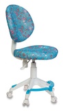 Кресло детское без подлокотников KD-W6-F/AQUA, ткань: голубой аквариум сетка, белый пластик ( до 80кг )