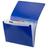 Папка на резинке А4, 7 отделений, "Business", непрозрачный синий, пластик, с текстурой поверхности "песок", 500мкм 224144