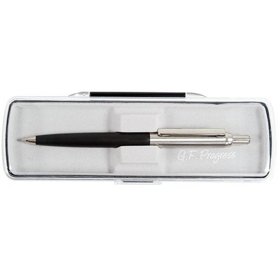Ручка шариковая подарочная автоматическая GF Progress, 0,7мм, синяя, черный корпус, GBP07PR-K* [152753] 