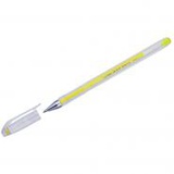 Ручка гелевая 0,7мм желтая Crown "Hi-Jell Color", [001958]