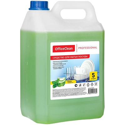 Средство для мытья посуды 5л, OfficeClean Professional "Алоэ и зеленый чай",  канистра