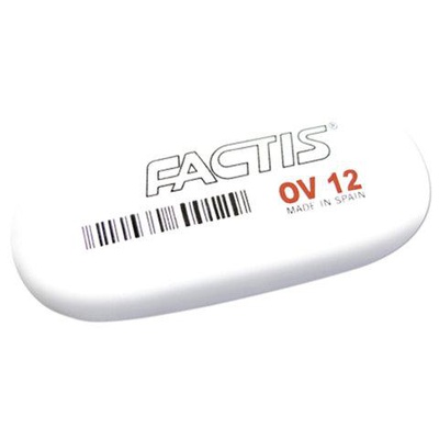 Резинка стирательная FACTIS OV12, 61х28х13 мм овальная, белая, мягкая    CMFOV12