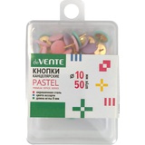 Силовые кнопки-гвоздики deVENTE Pastel, d=10мм, 50 шт. в форме гвоздика, цветные, с иглой серебристого цвета, в пластиковой коробке, европодвес, 4132507