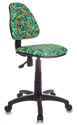 Кресло детское без подлокотников KD-4/PENCIL- GN, ткань: зеленый , карандаши ( до 100кг )