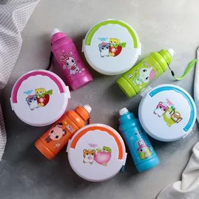 Набор ланч-бокс + бутылочка (пластик) 400 мл / 800 мл, цвет микс, 3983101