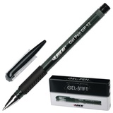 Ручка гелевая 1мм черная LACO GP12, тонированный корпус черный, резиновый упор, металлический наконеник, [141871]
