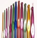 Крючок для вязания металлический, цветной ассорти 8,0мм, 088454