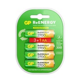 Аккумулятор GP ReEnergy Ni-Mh, HR6-4BL 2700мА/ч, 270AAHC3/1RGY, 270AAHC3/1RGY-2, (ПРОМО 3+1), в блистере 4шт    