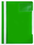 Папка-скоросшиватель А4 Бюрократ с прозрачным карманом для визиток на лицевой стороне, зеленый PS-V20grn