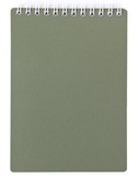 Блокнот А7 80л. на гребене (сверху), клетка, "Metallic - Темно-зеленый", Hatber, пластиковая обложка,  [80Б7В1гр_03412]