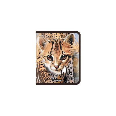 Папка для тетрадей 1 отделение А5+, ErichKrause® Wild Cat, пластик, на круговой молнии, [ЕК48699]