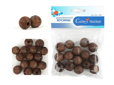 Деревянные бусины в упаковке Colibry,  [NB1-01-E]