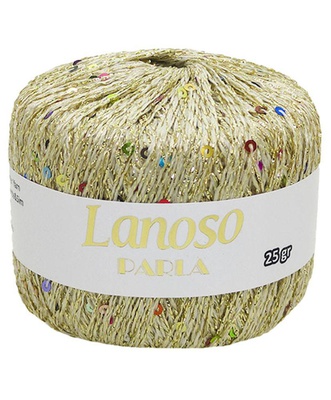 Пряжа Lanoso PARLA 25г/217м (75% люрекс 25% пайетки),  лён с разноцветными пайетками, 1300